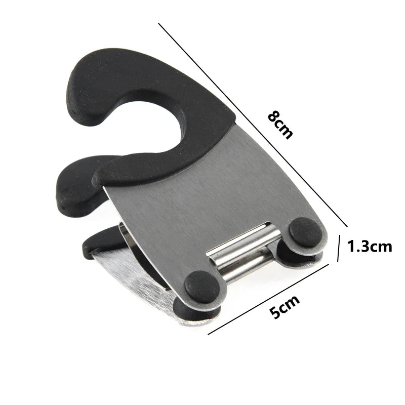 1Pcs Stainless Steel Pot Side Clips Anti-scalding Spoon Holder Kitchen Gadgets Rubber Kitchen Gadgets
