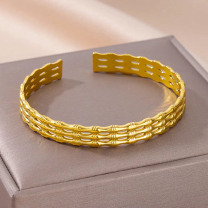 Stainless Steel Bangles Bracelets for women Trendy Aesthetic Opening Bangles Jewelry Wedding Gift pulseras mujer bijoux
