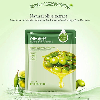 30pcs Natural Plant Facial Mask Moisturizing Oil Control Anti-Aging Fruit Aloe Korean Sheet Face Mask Beauty Skin Care Prodcuts