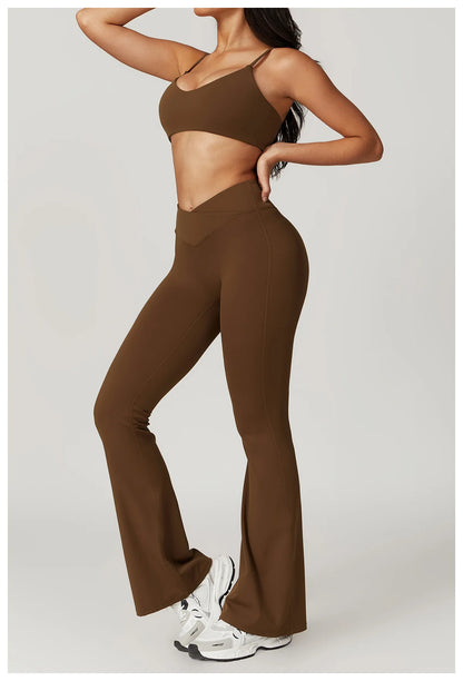 Women Sportswear Yoga Set 2PCS Sport Suit Gym Workout Clothes Short Sleeve Gym Crop Top High Waist Leggings Fitness Sports Wear