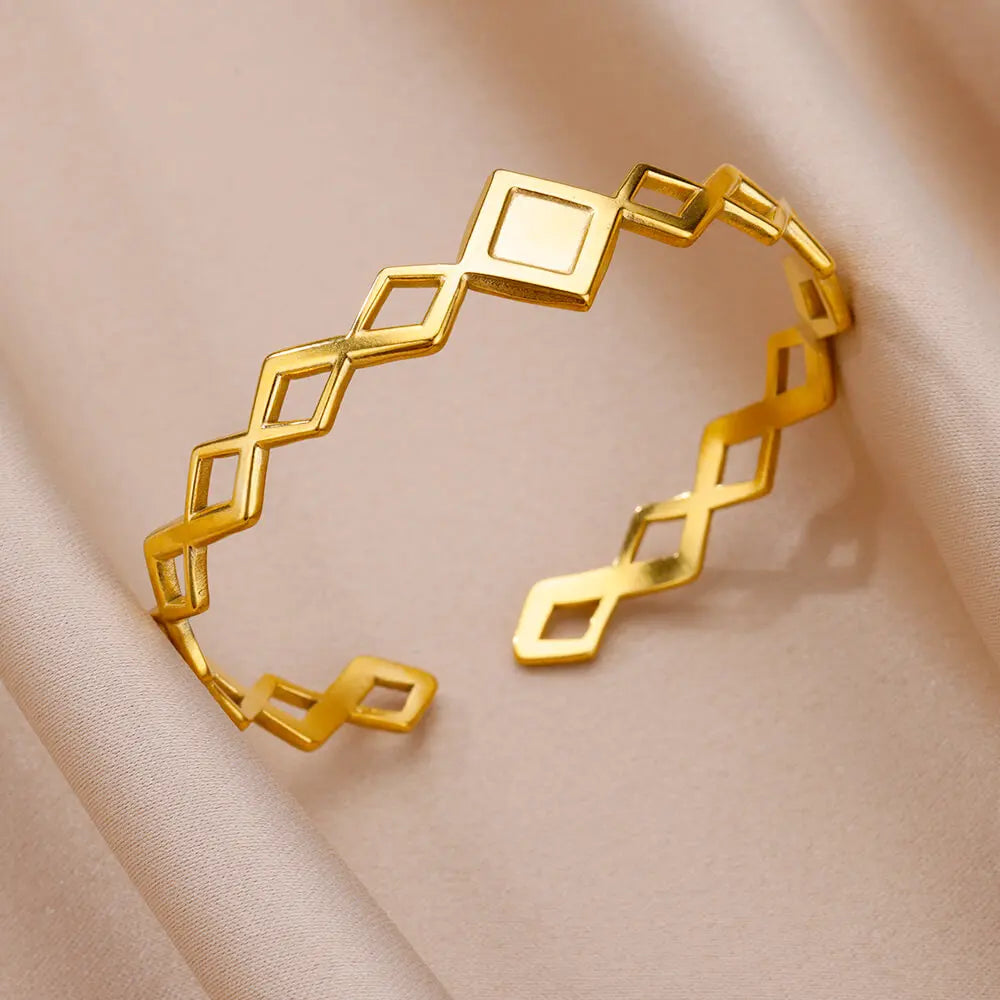 Stainless Steel Bangles Bracelets for women Trendy Aesthetic Opening Bangles Jewelry Wedding Gift pulseras mujer bijoux