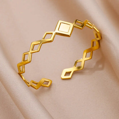 Stainless Steel Bangles Bracelets for women Trendy Aesthetic Opening Bangles Jewelry Wedding Gift pulseras mujer bijoux