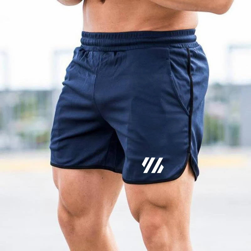 New Fitness Muscle Breathable Brother Sports Shorts Running Quick Dry Pants Summer Slim Training Quarter Pants (1)