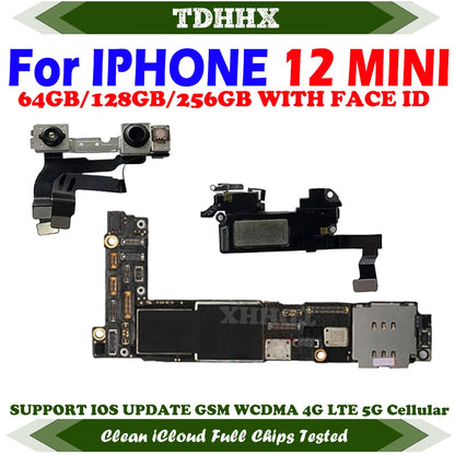 Clean iCloud Mainboard for iPhone 12 MINI Motherboard With Face ID Plate Full Tested Working Logic Board Support Update 12MINI