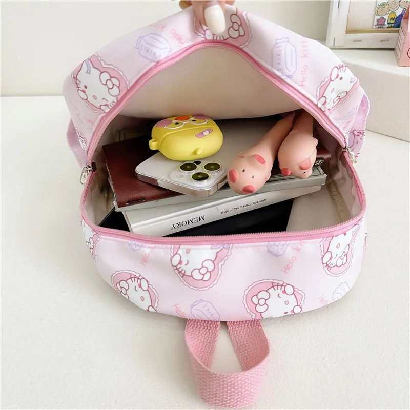 Anime Cartoon Kuromi Melody Cinnamoroll Backpack Boys Girls Cartoon Hello Kitty Kawaii Canvas Fashion Children's Schoolbag