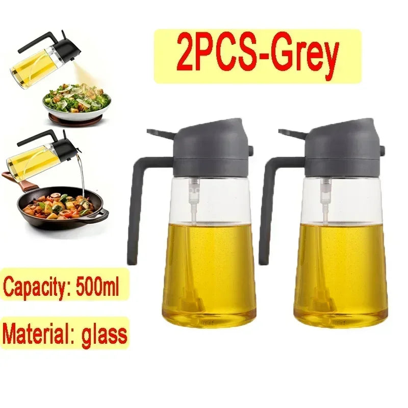 Dual Purpose Glass Oil Bottle Kitchen Spray Oil Sprayer Bottle Kitchen Oils Spray Can Leakproof Oil Spray Bottle Household