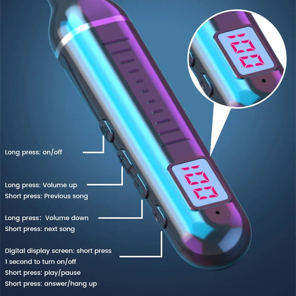 K58 Wireless Earphones Bluetooth 5.3 Neckband Headphones Gaming LED Display HIFI Headset Sports TWS Earbuds With Mic TF Card