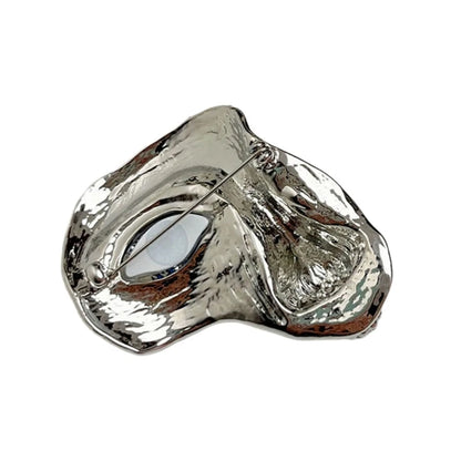 Vintage Half Face Brooch Lapel Pin Simple Sweater Brooches Orcs Mask Exaggerated Alloy Pin Jewelry for Women Man