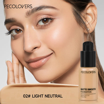 Full Coverage Concealer Foundation - Long-Lasting, Waterproof Natural Matte Finish for Flawless Skin Easy To Create Daily Makeup