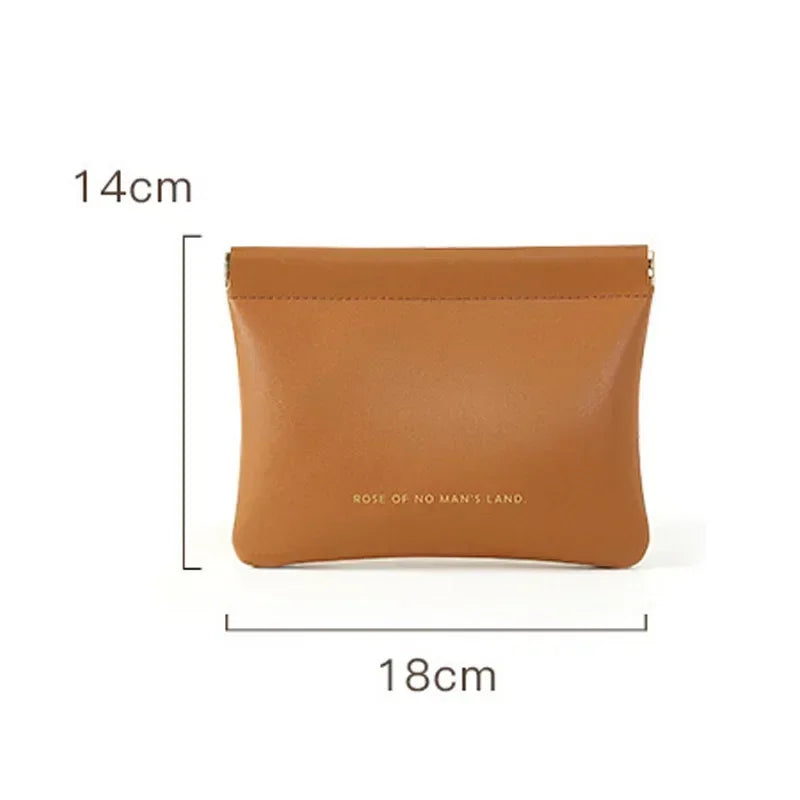 New Simple Mini PU Leather Lipstick Makeup Storage Bag Women Square Small Cosmetic Pouch Portable Make Up Key Organizer Bags
