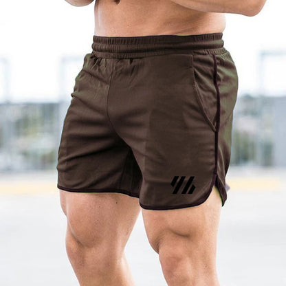 New Fitness Muscle Breathable Brother Sports Shorts Running Quick Dry Pants Summer Slim Training Quarter Pants (1)