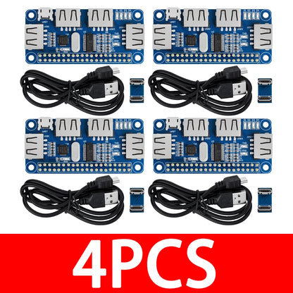 4 Ports USB HUB HAT For Raspberry Pi 3 / 2 / Zero W Extension Board USB To UART For Serial Debugging Compatible With USB2.0/1.0