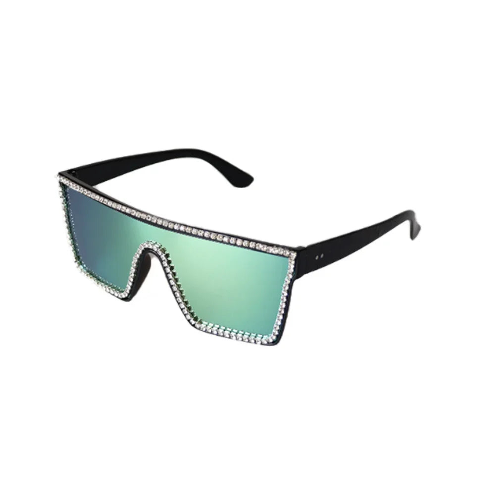 Classic White Gradient Square Sunglasses Women Fashion Retro Night Vision Drivers Goggle Men Big Frame Travel Cycling Eyewear