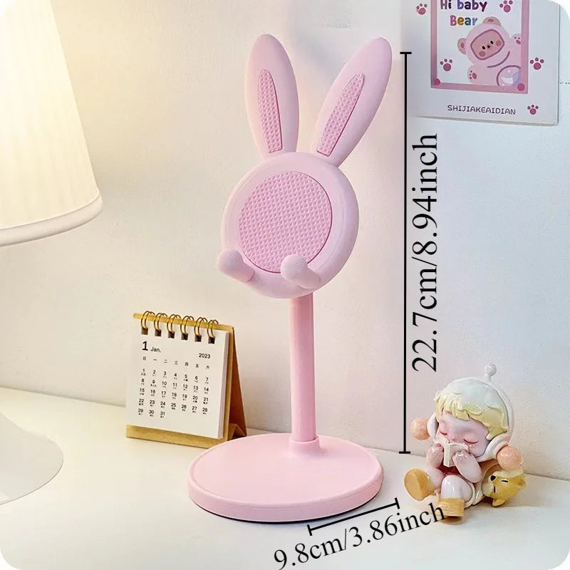O suporte de telefone móvel de coelho fofo pode levantar e ajustar os acessórios do telefone de mesa suporte de telefone aperto do telefone
