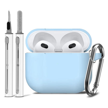 3rd Gen Earphone Case For AirPods 3 Earphone Protective Case With Hook Hole Silicone Cover Earbuds Ear Pads With Cleaner Kit