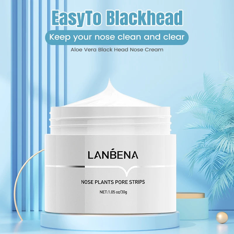 LANBENA Blackhead Remover Peel Off Mask Aloe Vera Extract Oil Control Nose Mask with 60pcs Cleanses for Deep Clean Hydrating