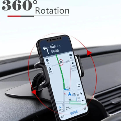 Suporte giratório 360 para celular automotivo, suporte universal para painel de carro, suporte para aderência automática, suporte fixo para celular