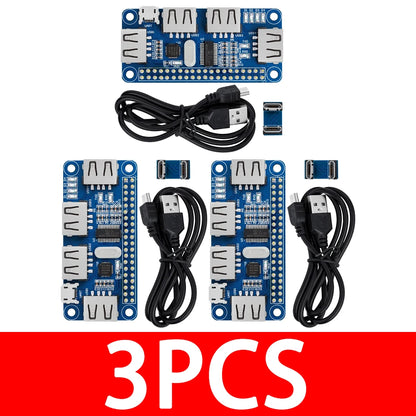 4 Ports USB HUB HAT For Raspberry Pi 3 / 2 / Zero W Extension Board USB To UART For Serial Debugging Compatible With USB2.0/1.0