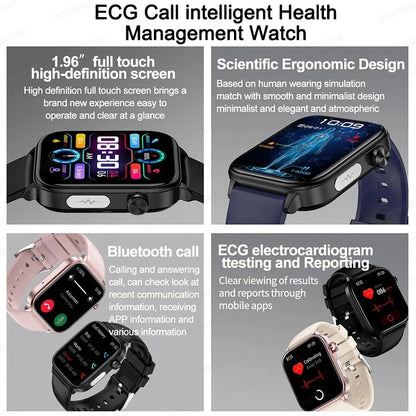 2025 New For XIAOM1 ECG+PPG Blood Fat Uric Acid Health Smartwatch Men Women Heart Rate Blood Pressure Bluetooth Call Smart Watch
