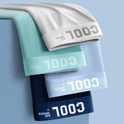 4Pcs Boxer Shorts Men's Underwear Ice Silk Underpants Sexy Panties 3A Antibacterial Breathable Elastic Lingerie Plus Size L-6XL