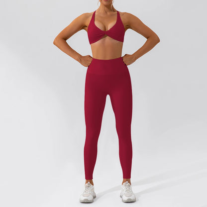 2PCS Yoga Suit Sports Set Women Quick-Drying Gym Set Women Tracksuit Running Workout Long Sleeve Sports Shirt Yoga Clothing
