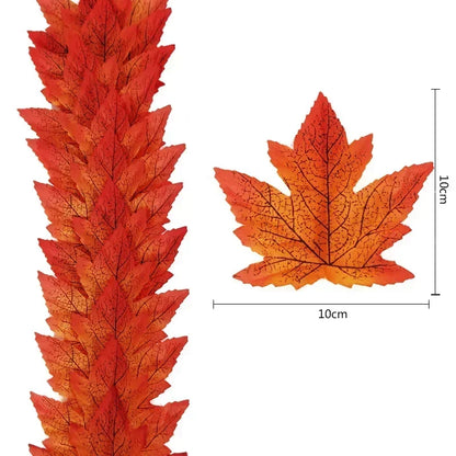 50pcs Artificial Maple Leaf Halloween Harvest Festival Home Decoration Boneless Feel Red Single Piece Artificial Maple Leaf