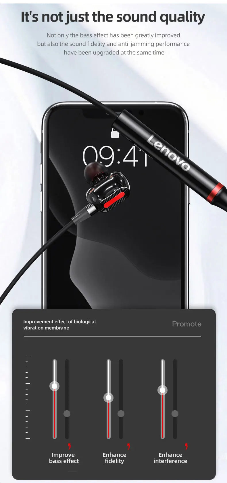 Original Lenovo HE05 Pro TWS Wireless Earphone Bluetooth 5.0 Sports Noise Canceling Neckband Headphones Waterproof Microphone