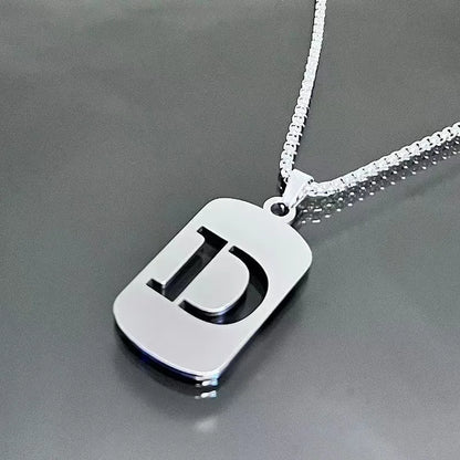 Stainless steel Men Women Pendant Necklace Hollow 26 Mother Without Plating Design  Style Hip Hop Chain for Daily Wear and Gift