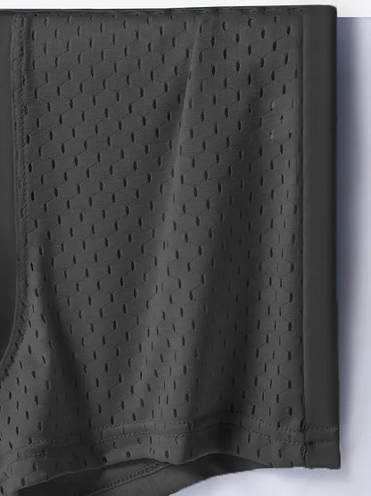 8pcs/set Men's Underwear Ice Silk Mesh Men Panties Breathable Traceless  Fashion Panties Male Solid Color Boxer Shorts