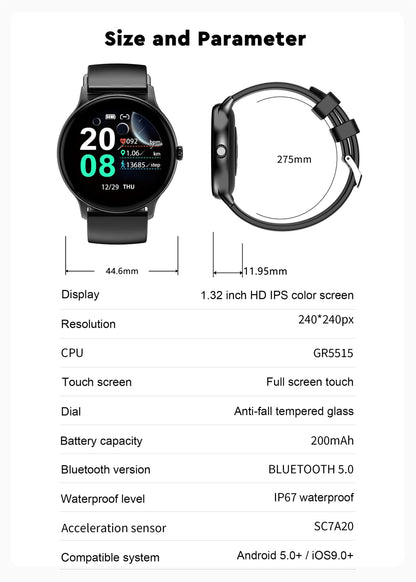 LIGE Women Smart band Watch Real-time Weather Forecast Activity Tracker Watches Heart Rate Monitor Sports Ladies Smart Watch Men