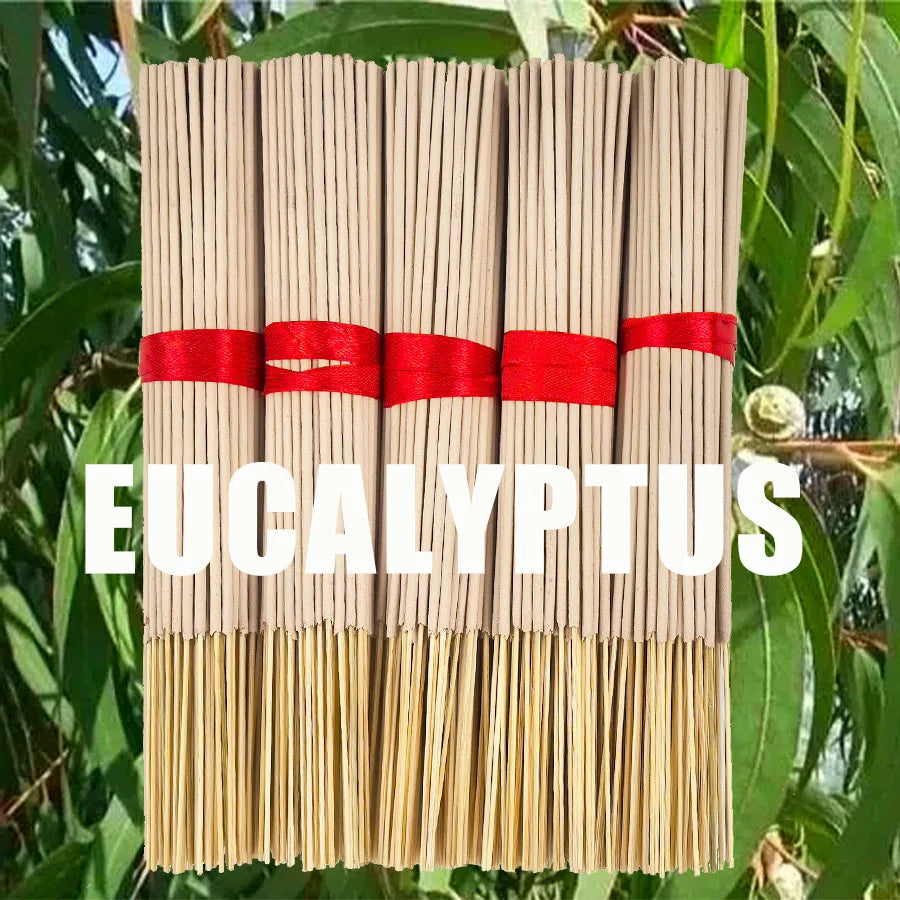 High-Quality Natural Bamboo Eucalyptus Incense Sticks - Long-Lasting Fresh Mint Fragrance, Home Yoga Meditation, Holiday Decoration (Christmas, Halloween, Thanksgiving) - Air Purification and Relaxation Aroma