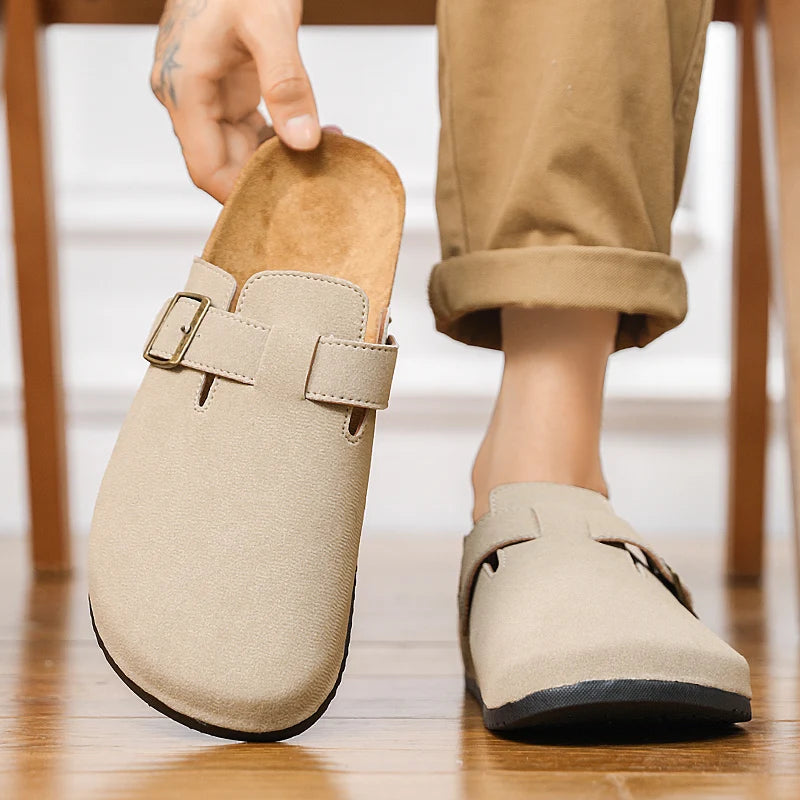 Fashion Men Mules Shoe with Arch Support Birkens Mens Shoes Men's Suede Sandals Retro Cork Clogs Unisex Classic Beach Тапочки