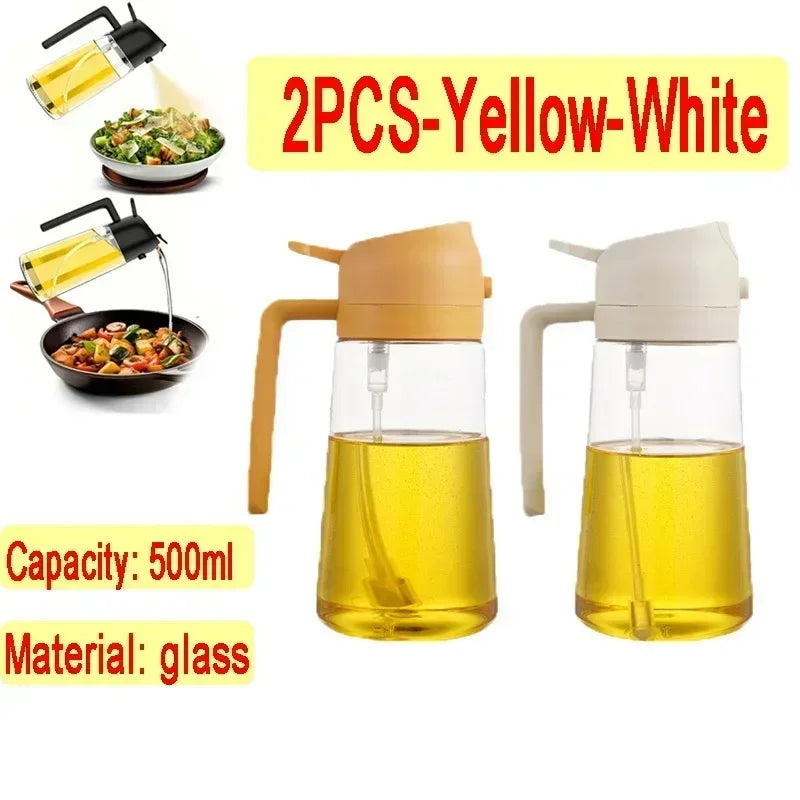 Dual Purpose Glass Oil Bottle Kitchen Spray Oil Sprayer Bottle Kitchen Oils Spray Can Leakproof Oil Spray Bottle Household