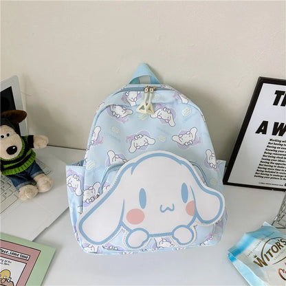 Anime Cartoon Kuromi Melody Cinnamoroll Backpack Boys Girls Cartoon Hello Kitty Kawaii Canvas Fashion Children's Schoolbag