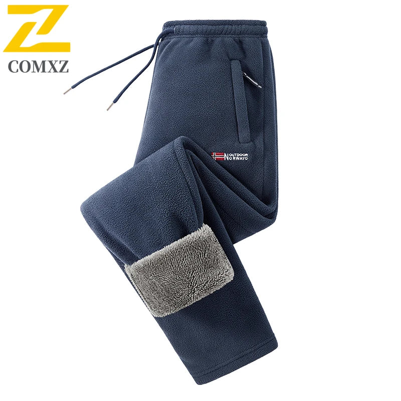 Winter Fleece Ski Pants Men's High Quality Extreme Cold Wool Thick Warm Trousers Women New 2025 Outdoor Camping Work Sweatpants