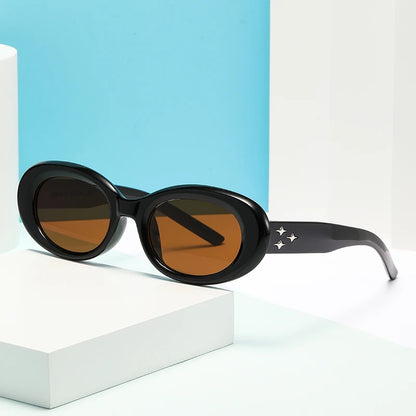 New 2025 Oval Sunglasses for Men Women Fashion Retro Brand Design Shades Eyewear Female Candy Color Goggle Fishing Sun Glasses