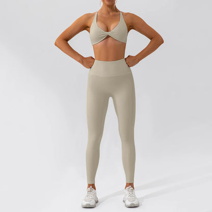 2PCS Yoga Suit Sports Set Women Quick-Drying Gym Set Women Tracksuit Running Workout Long Sleeve Sports Shirt Yoga Clothing