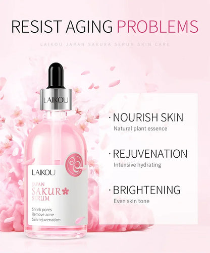 LAIKOU Cherry Blossom or Rose Essence Solution Moisturizing Facial Care Brighten Tighten Hydrating Repair Soothe Soften 100ml