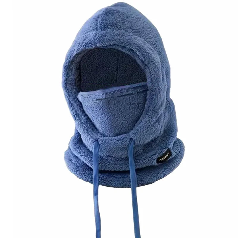 Women 3 in 1 Winter Thickened Beanie Warm Hat Scarf Facewear Set for Outdoor Riding Snowboarding Ski Windproof Cold Proof Caps