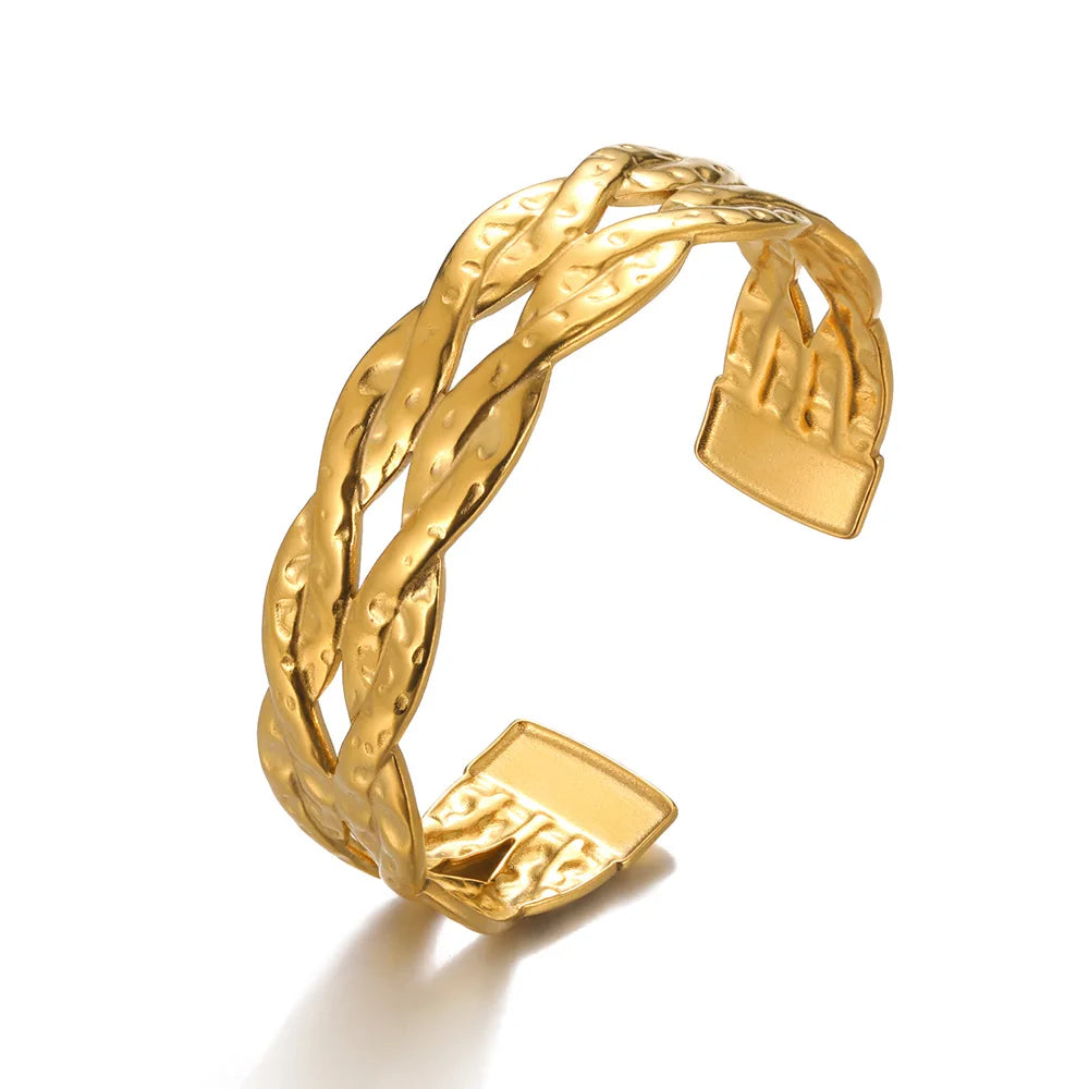 Stainless Steel Bangles Bracelets for women Trendy Aesthetic Opening Bangles Jewelry Wedding Gift pulseras mujer bijoux
