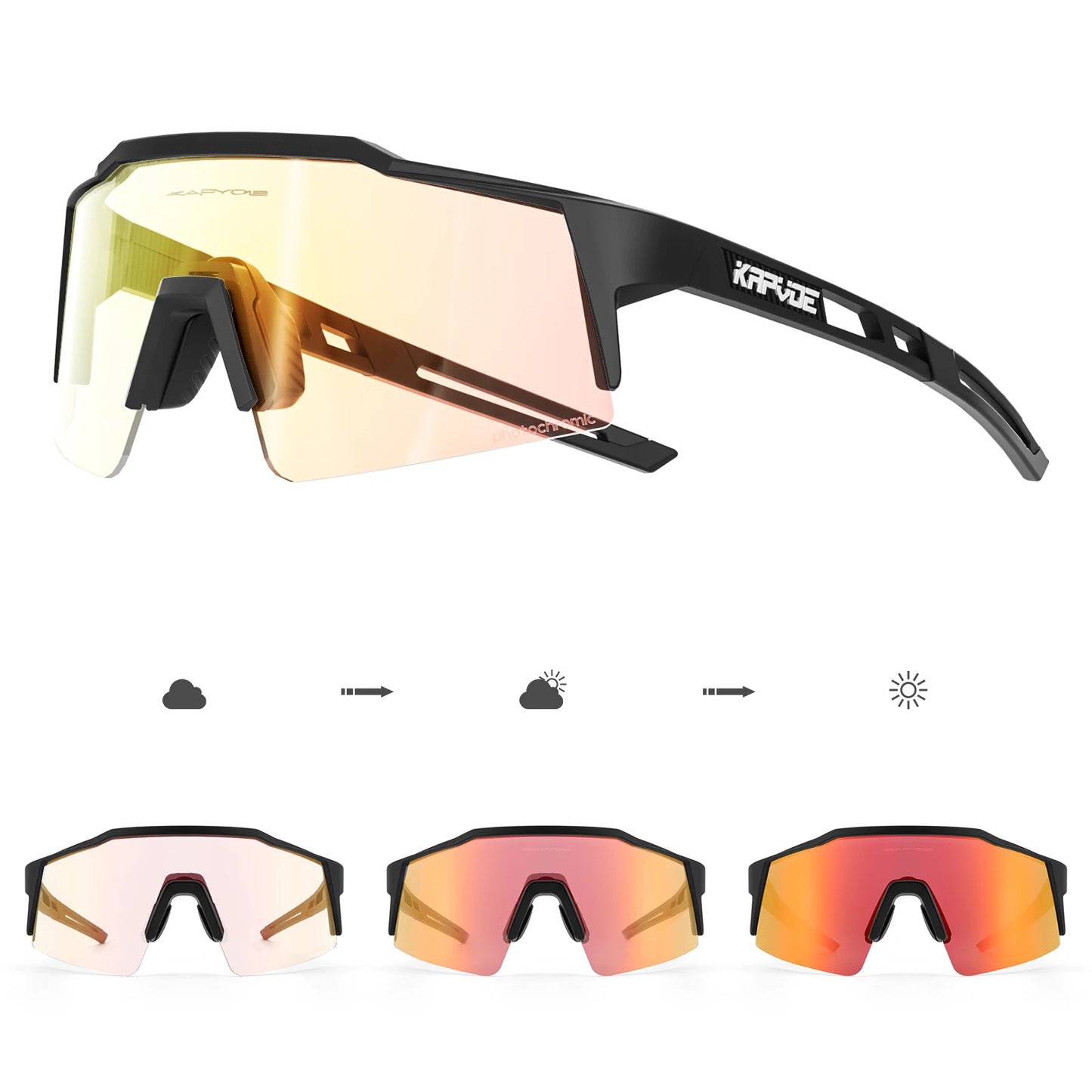 Kapvoe Bike Sunglasses Cycling Glasses for Man MTB Goggles Women Outdoor Camping Hiking Sports  UV400 Riding Bicycle Eyewear