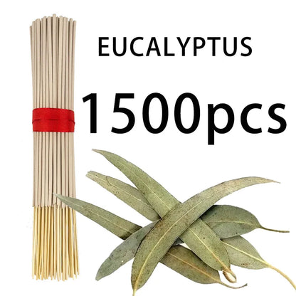High-Quality Natural Bamboo Eucalyptus Incense Sticks - Long-Lasting Fresh Mint Fragrance, Home Yoga Meditation, Holiday Decoration (Christmas, Halloween, Thanksgiving) - Air Purification and Relaxation Aroma