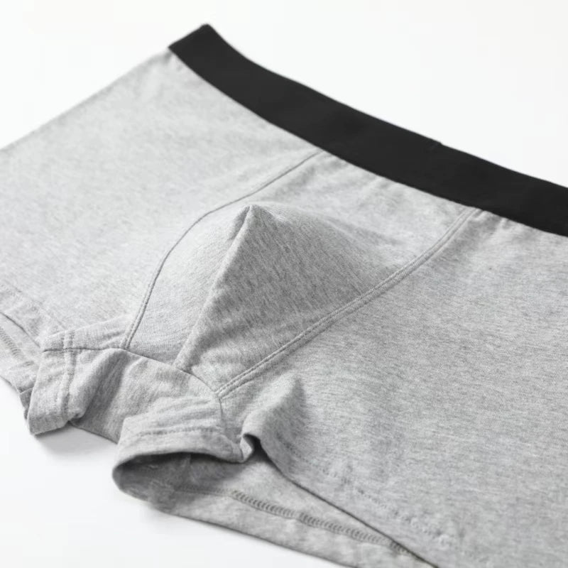 Men's Boxers Cotton Comfort Briefs Underwear Black Gray L XL XXL XXXL Breathable Fashion Fitness Sports