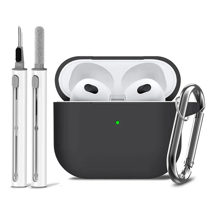 3rd Gen Earphone Case For AirPods 3 Earphone Protective Case With Hook Hole Silicone Cover Earbuds Ear Pads With Cleaner Kit
