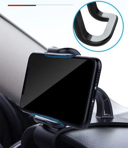 Suporte giratório 360 para celular automotivo, suporte universal para painel de carro, suporte para aderência automática, suporte fixo para celular