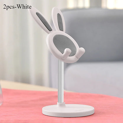 O suporte de telefone móvel de coelho fofo pode levantar e ajustar os acessórios do telefone de mesa suporte de telefone aperto do telefone