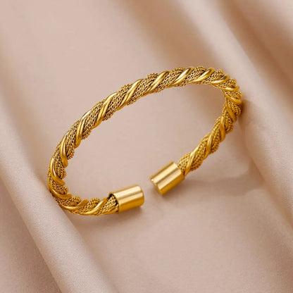 Stainless Steel Bangles Bracelets for women Trendy Aesthetic Opening Bangles Jewelry Wedding Gift pulseras mujer bijoux