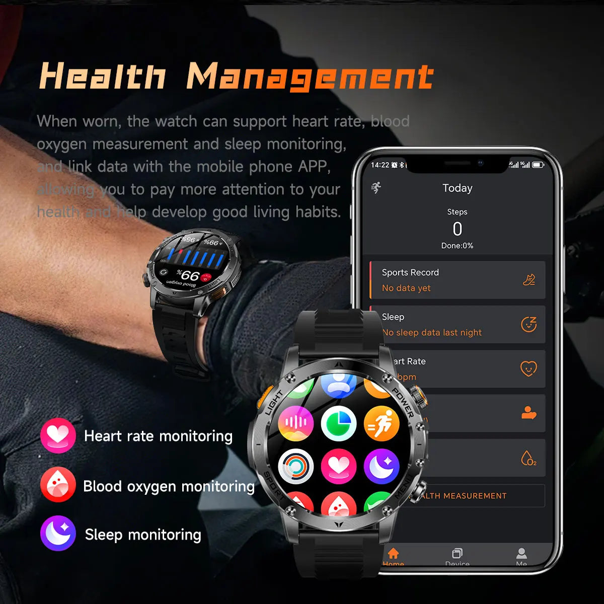 2025 Outdoor New 1000mAh Battery T-Rex 3 Military Grade Smart Watch Men IP69K Waterproof GPS HD Bluetooth Call 100+Sports Watch