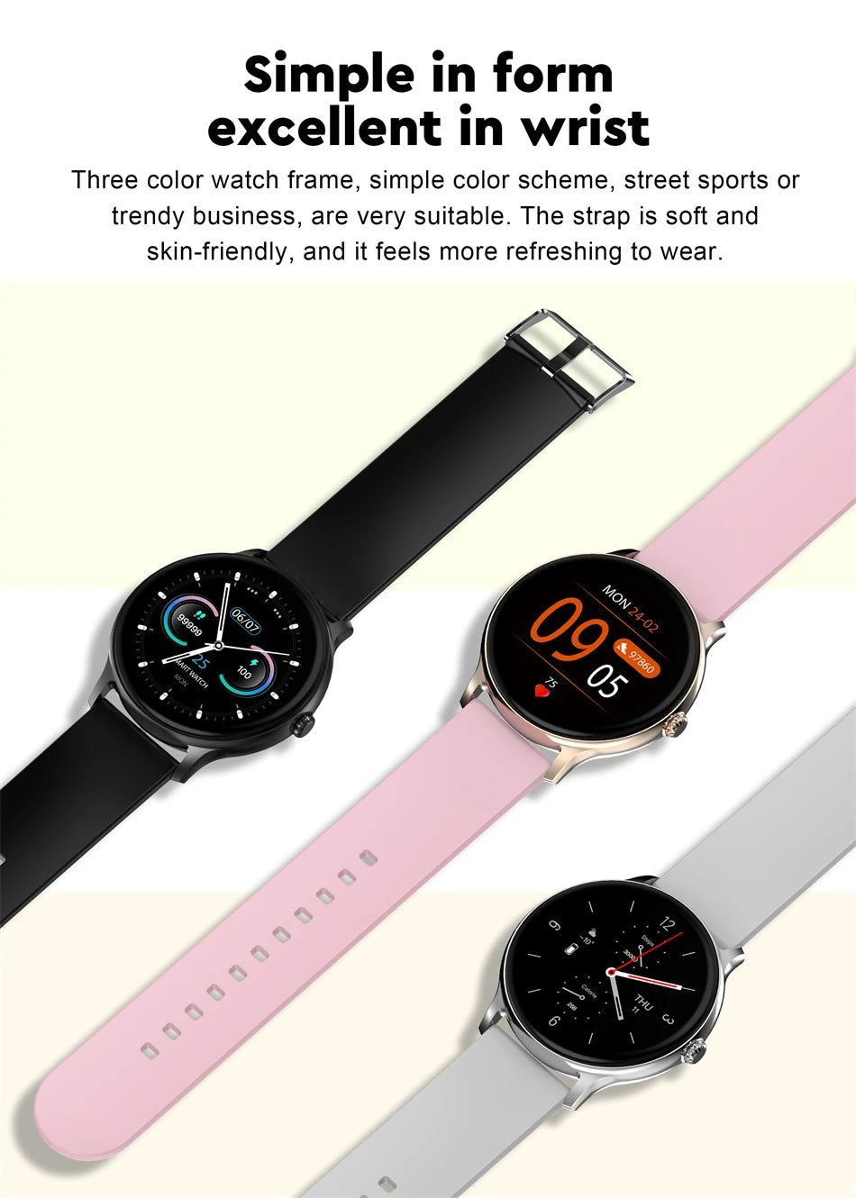 LIGE Women Smart band Watch Real-time Weather Forecast Activity Tracker Watches Heart Rate Monitor Sports Ladies Smart Watch Men