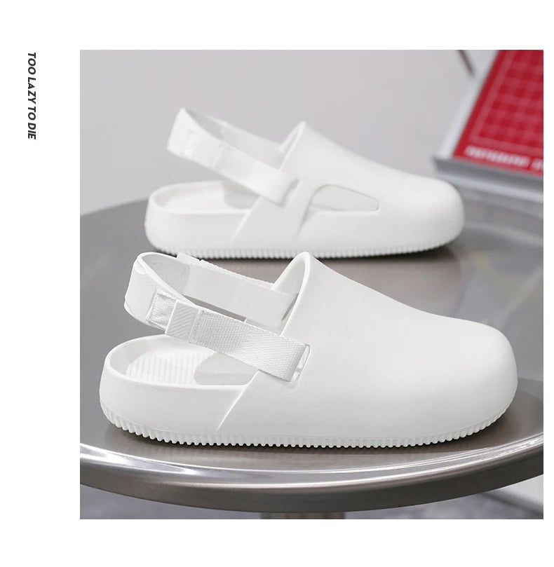 Summers Clogs Man Slippers Men Flat Mules Beach Sandals Quick Drying Water Shoes Work Casual Garden Lightweight Slippers